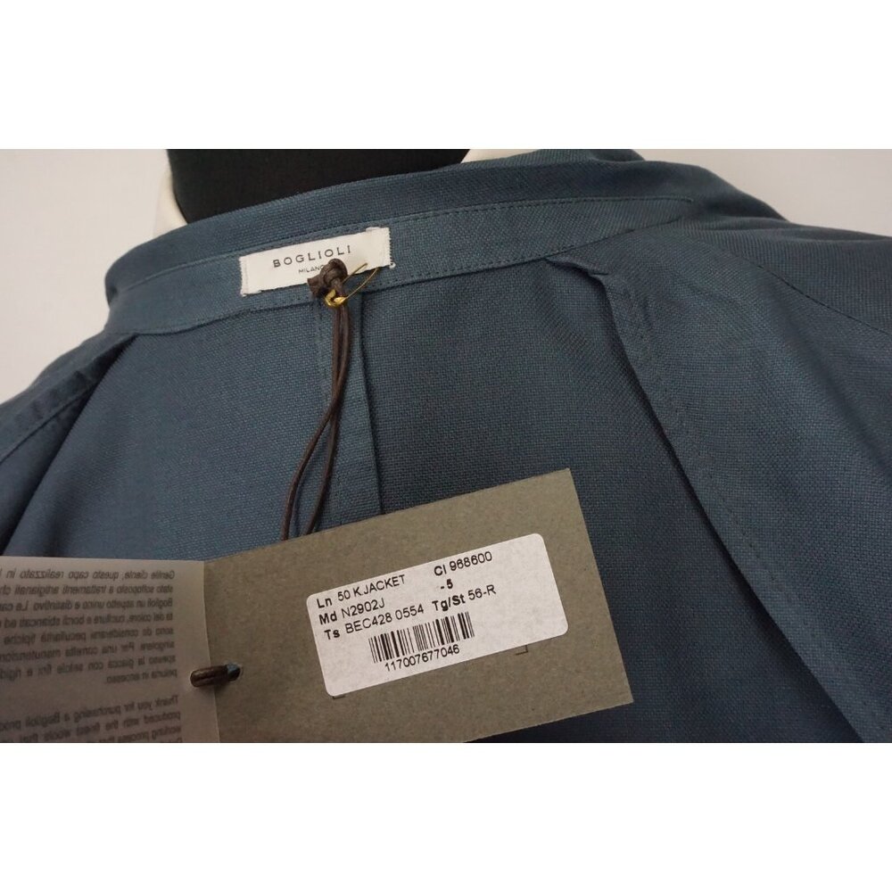 Boglioli K Jacket Teal Lightweight Wool Unstructured Sport Coat Jacket Sz 46 NEW - Picture 7 of 10